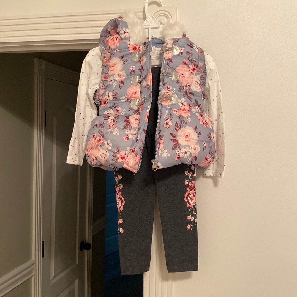 Little Lass 3 piece puffer vest set